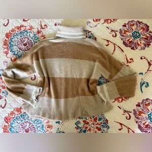 EUC J. Crew Tan and Cream Striped Sweater
